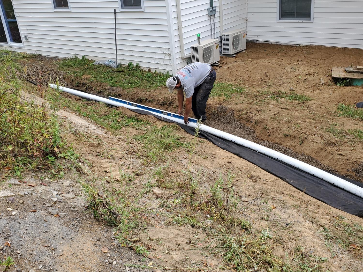 Basement Waterproofing Installing a Curtain Drain New Paltz, NY