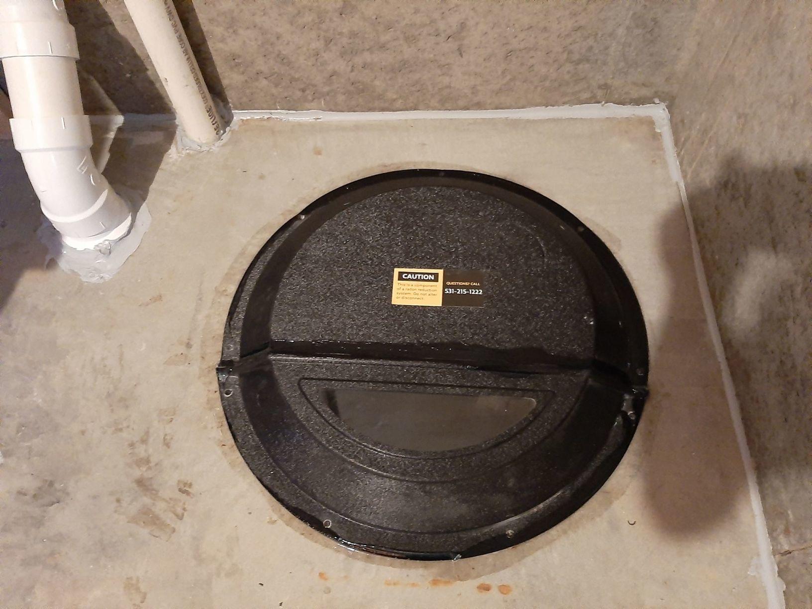 National Radon Defense Midwest Radon Mitigation System Sump Pump Cover to Seal Radon Gas National Radon Defense Midwest Radon Mitigation System Sump Pump Cover to Seal Radon Gas