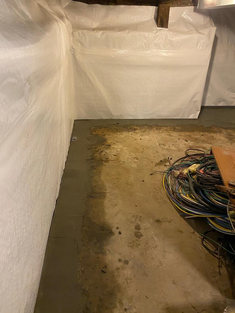 Basement Waterproofing Wet Basement in Alton, Illinois CleanSpace Liner