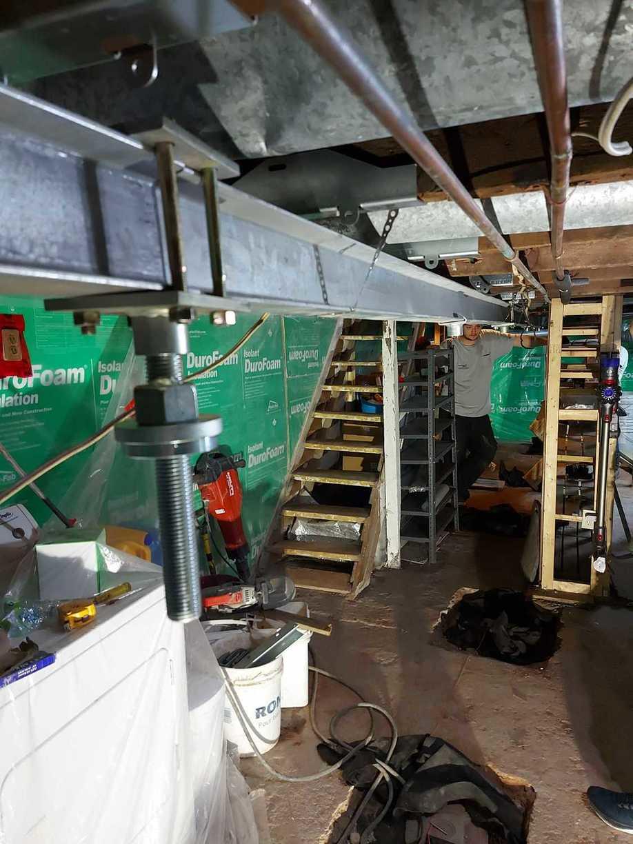 Foundation Repair Supplemental main beam and supports Hamilton, ON Smart Beam