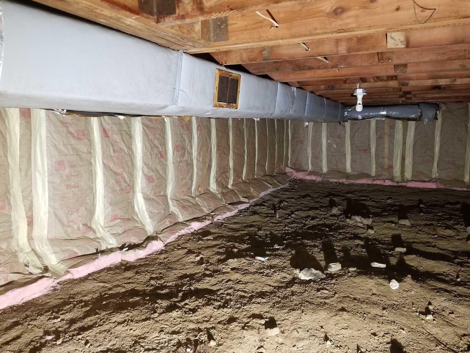 Westland MI 48185 Newly installed bat insulation and duct wrap