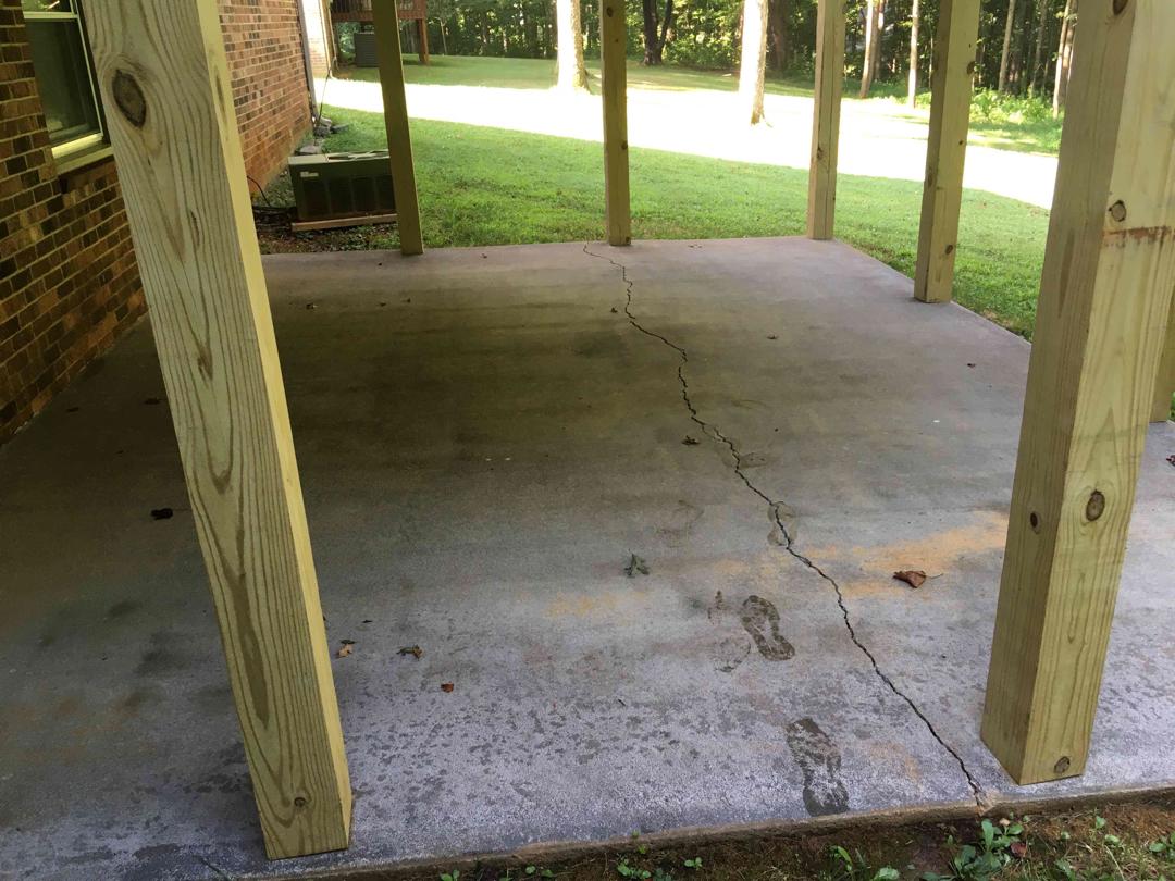 Back Patio Concrete Repair in Germanton, NC Cracked Concrete Patio