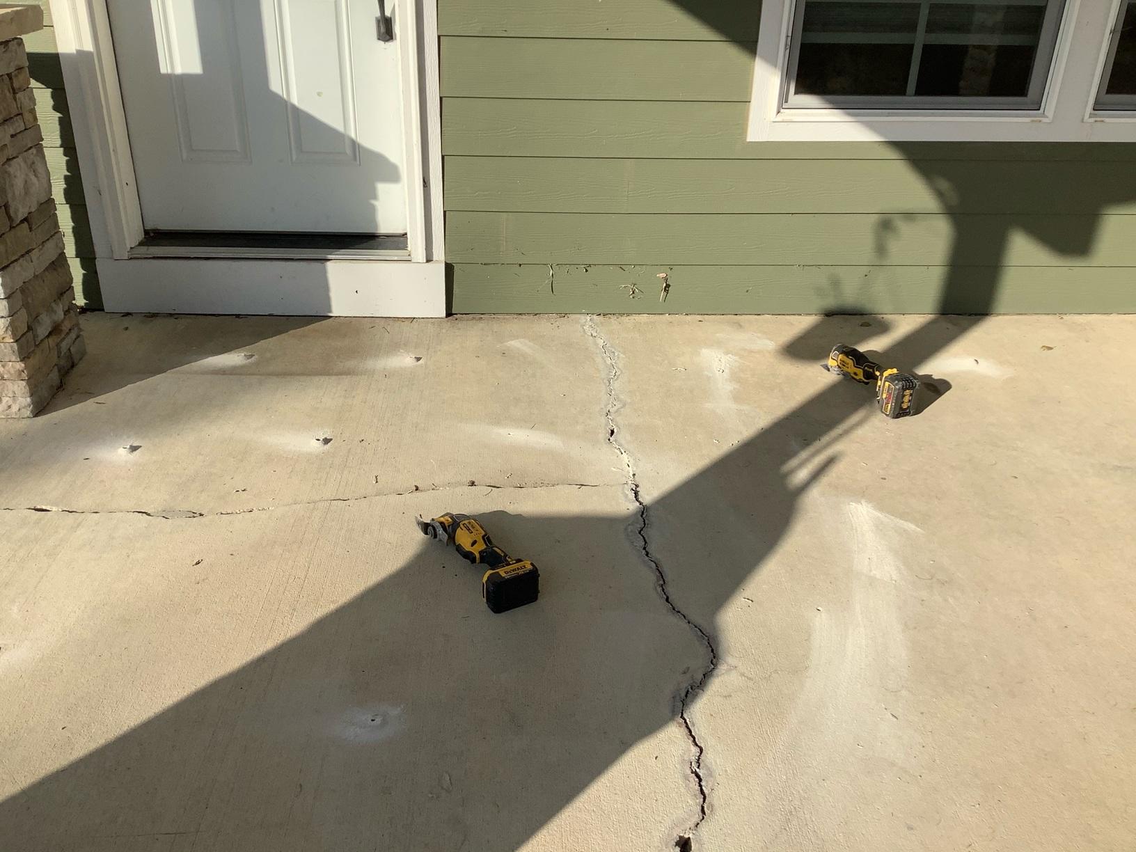 Lift and Level job in Laporte, CO Before porch crack