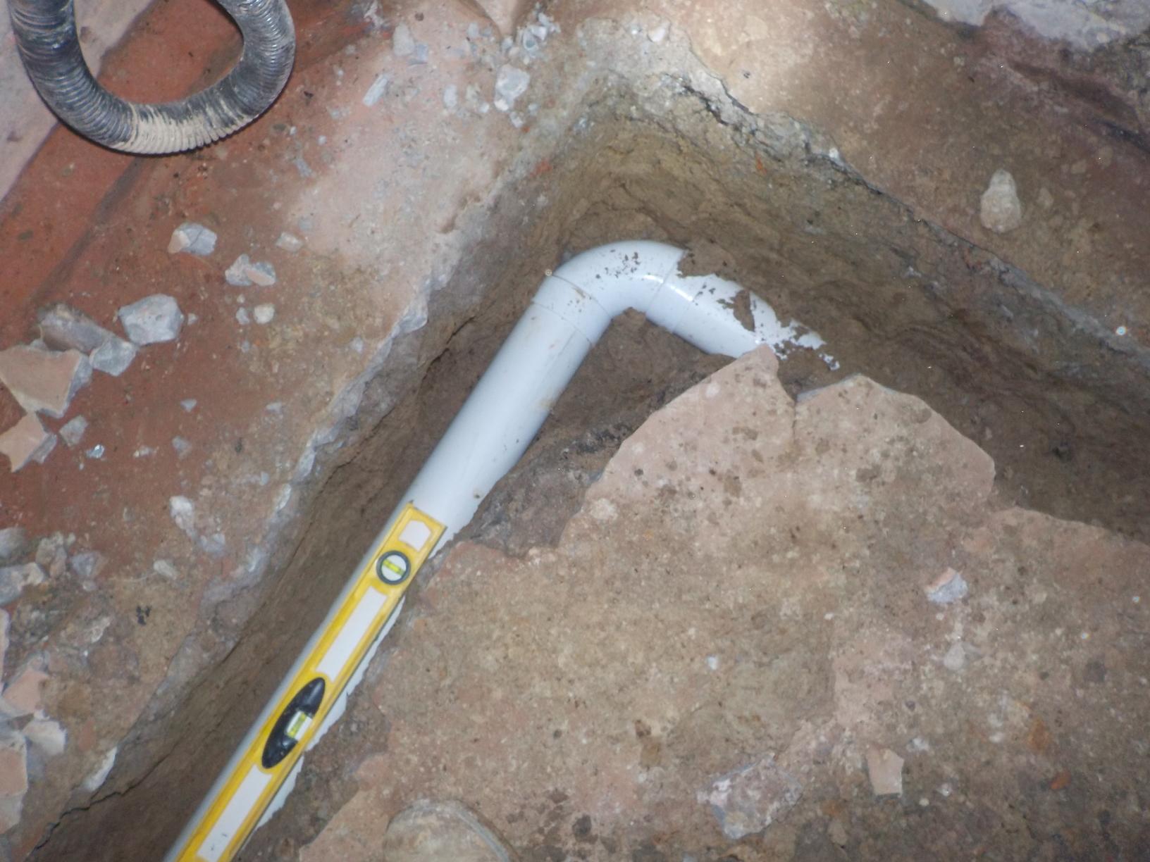 Sump pump installation in Trimble, TN. Digging a drain line