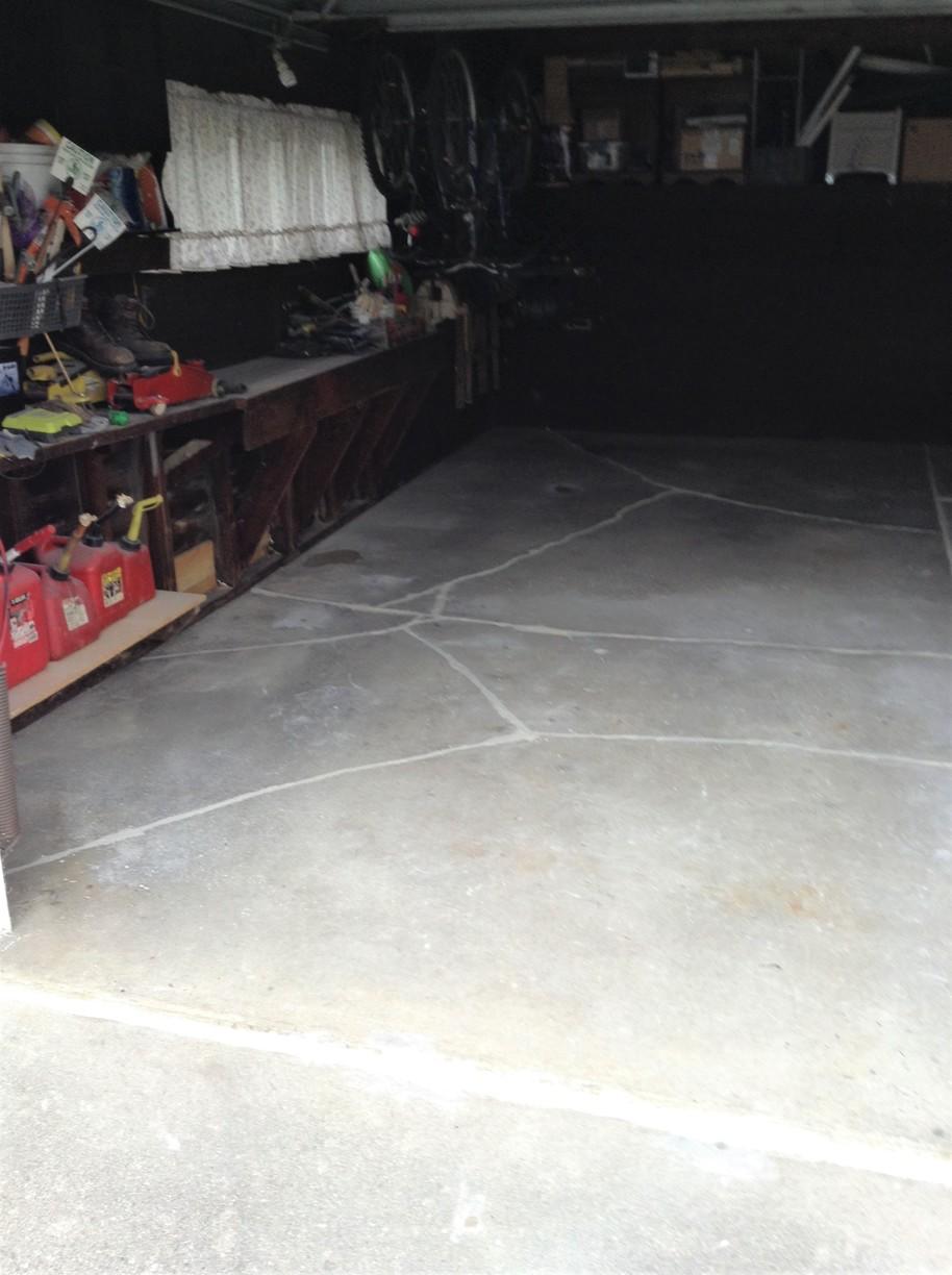 Concrete Repair Concrete Garage Floor Repaired in Linden, Michigan