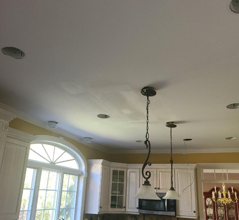 Textured Ceiling Removal Kitchen Drywall Ceiling Repair in Watertown