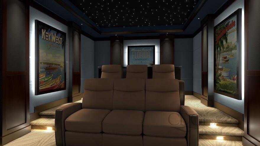 Residential Solutions - Theater Interior Options 1 - Theater with wall