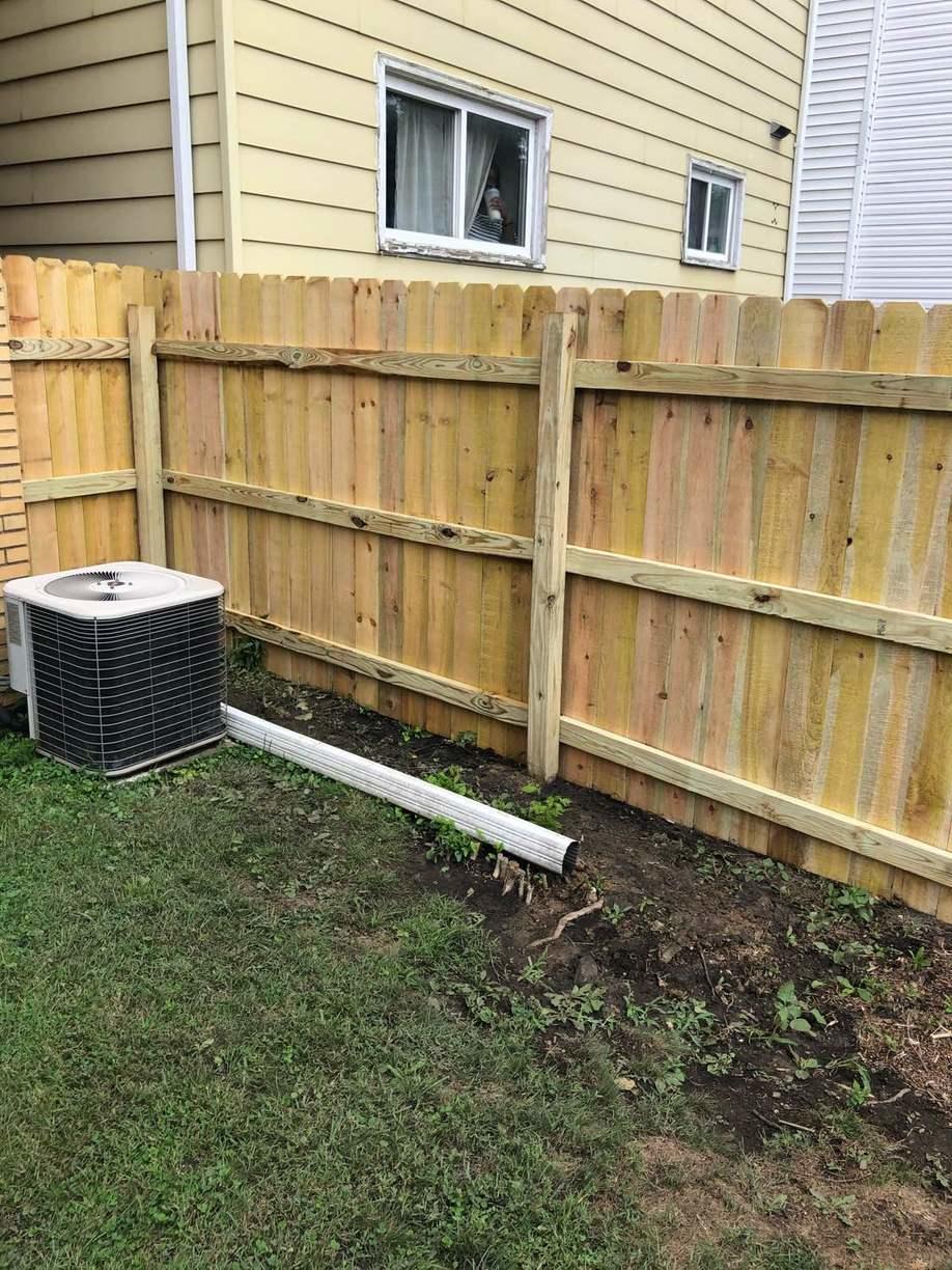 Pressure Treated Wood Fence Installation in Leetsdale, PA 6' Natural