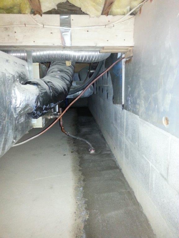 Basement Waterproofing Full Basement System installed in a crawlspace
