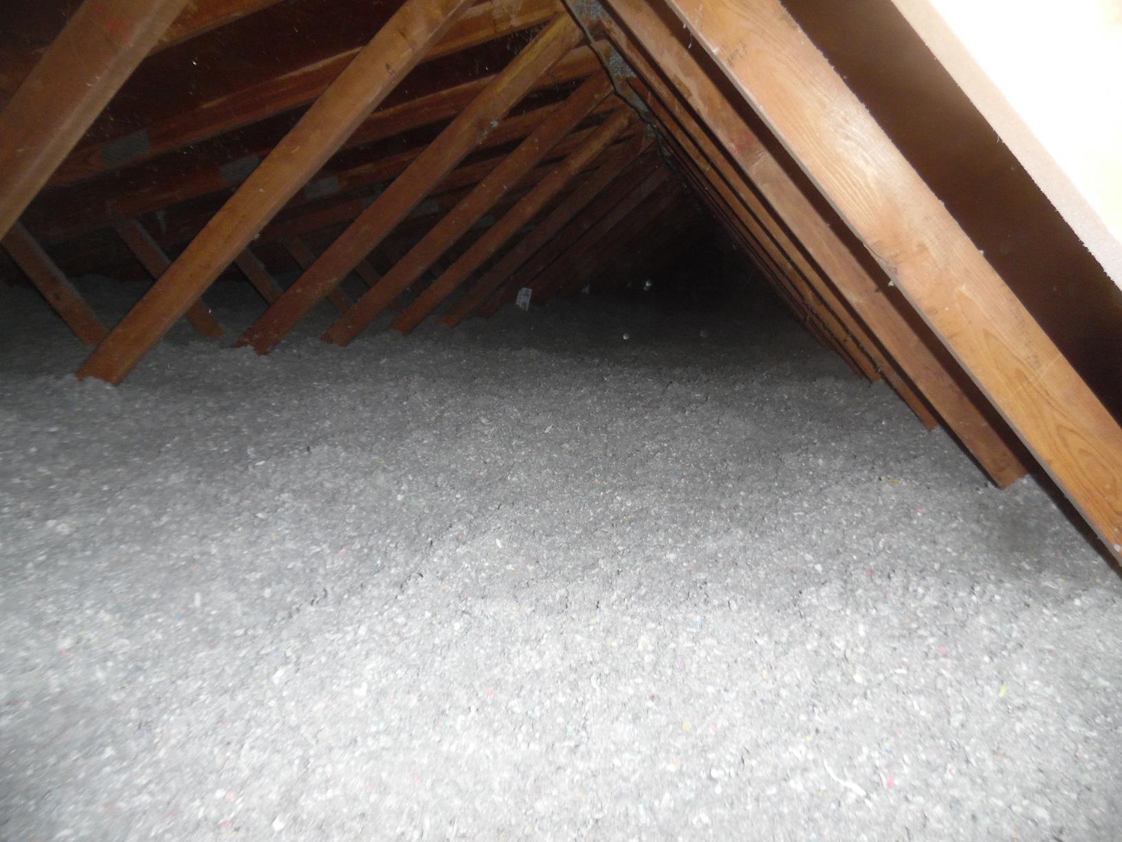 Spray Foam Insulation Air Sealing Insulating A Green Bay Wi Attic Another View Of Blown Insulation In The Attic