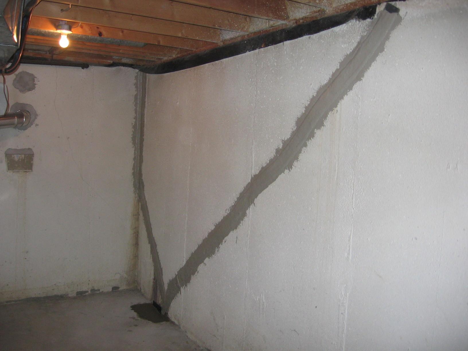 Basement Waterproofing FlexiSpan Crack Repair Large Diagonal Crack