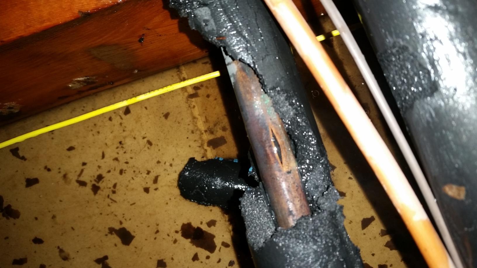 Frozen pipe break cleanup in Wickliffe, Ohio home Frozen pipe in the