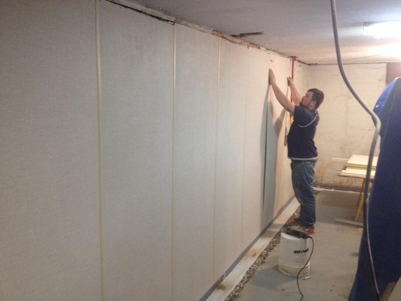 Basement Waterproofing Leaky Basement Wall Resolved in Mount Vernon IN Installing Zen Wall