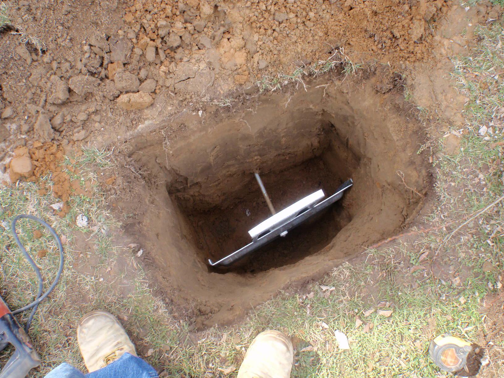  Earth anchor going in the ground