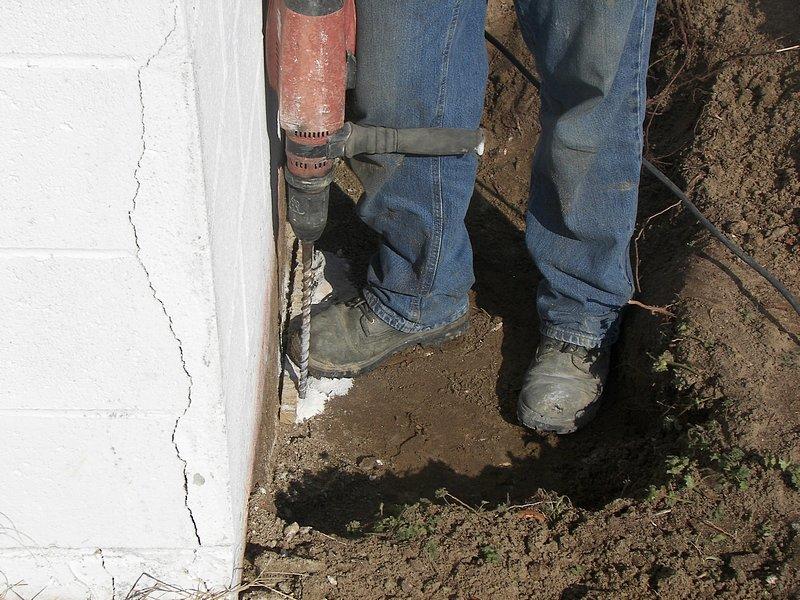  Drilling the holes for concrete removal