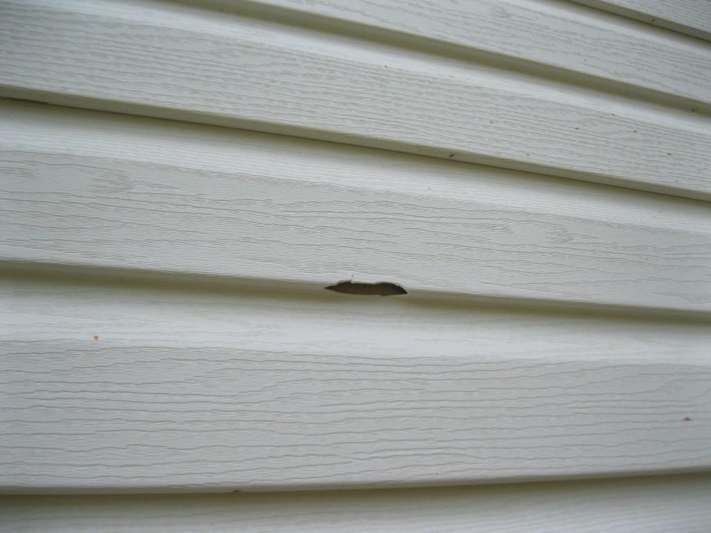 Roof Repair What does Hail damage look like? Hail damage to siding