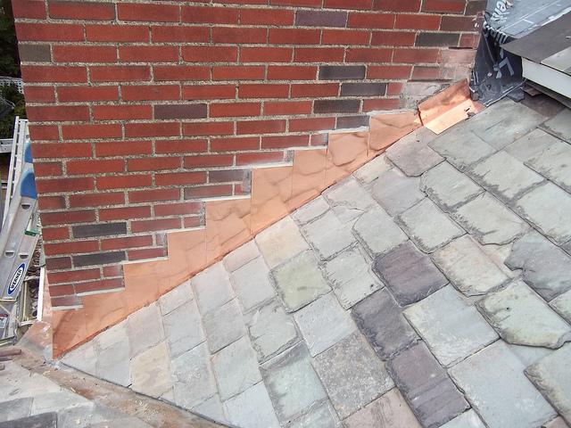 Chimney Repair Chimney Repairs Copper Chimney Flashing On Slate Roof
