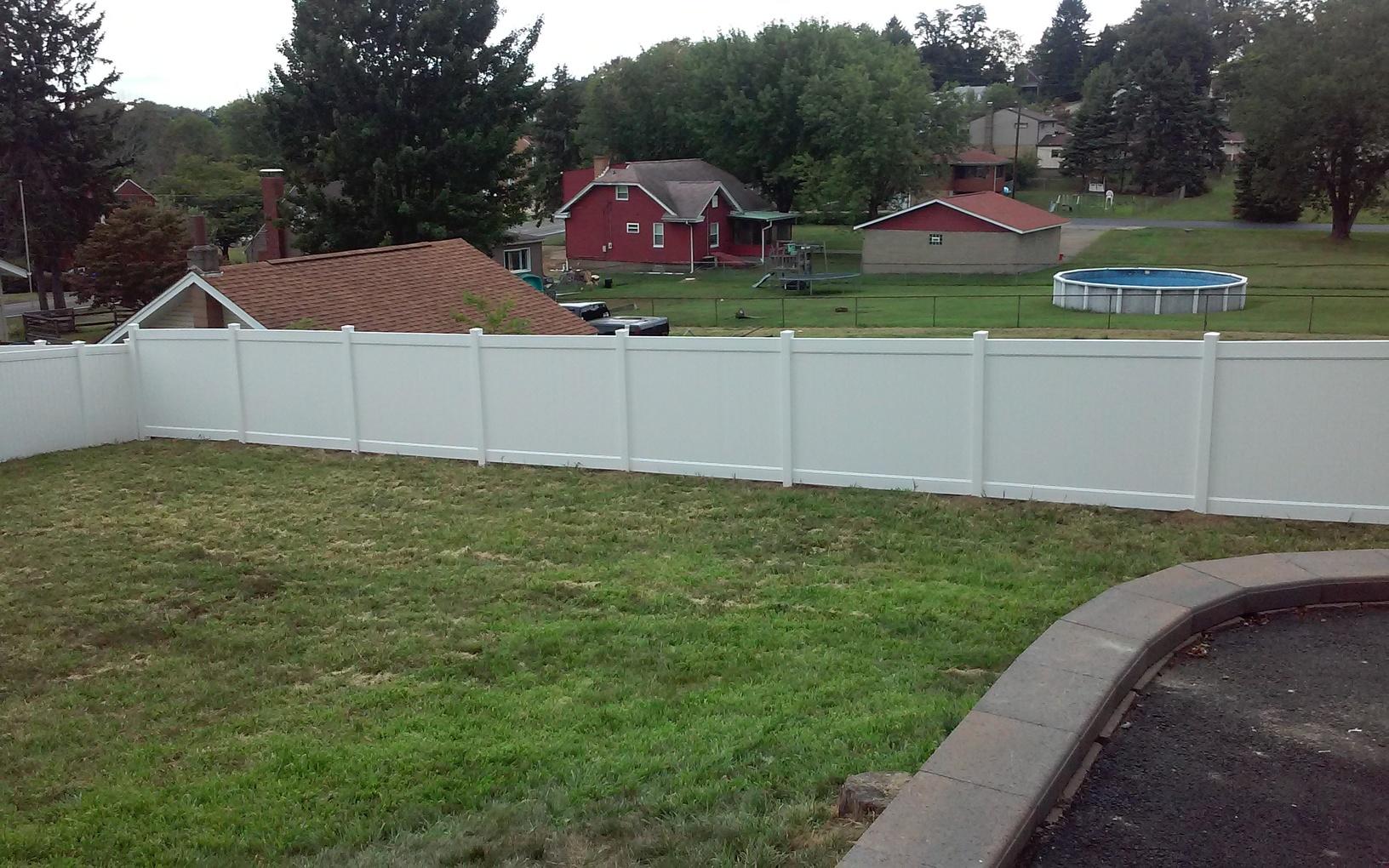 Residential Fencing White PVC Privacy Fence Installation in Beaver