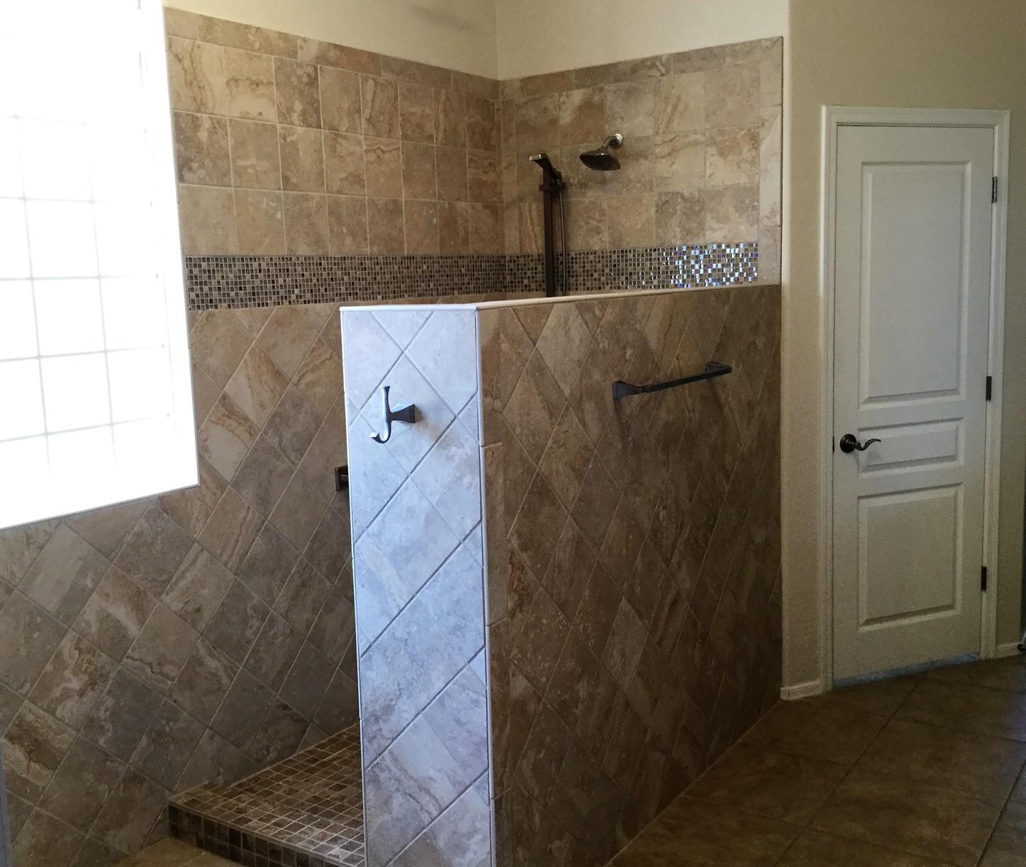 Remodeling Phoenix Masterbath Remodel Project Open Shower