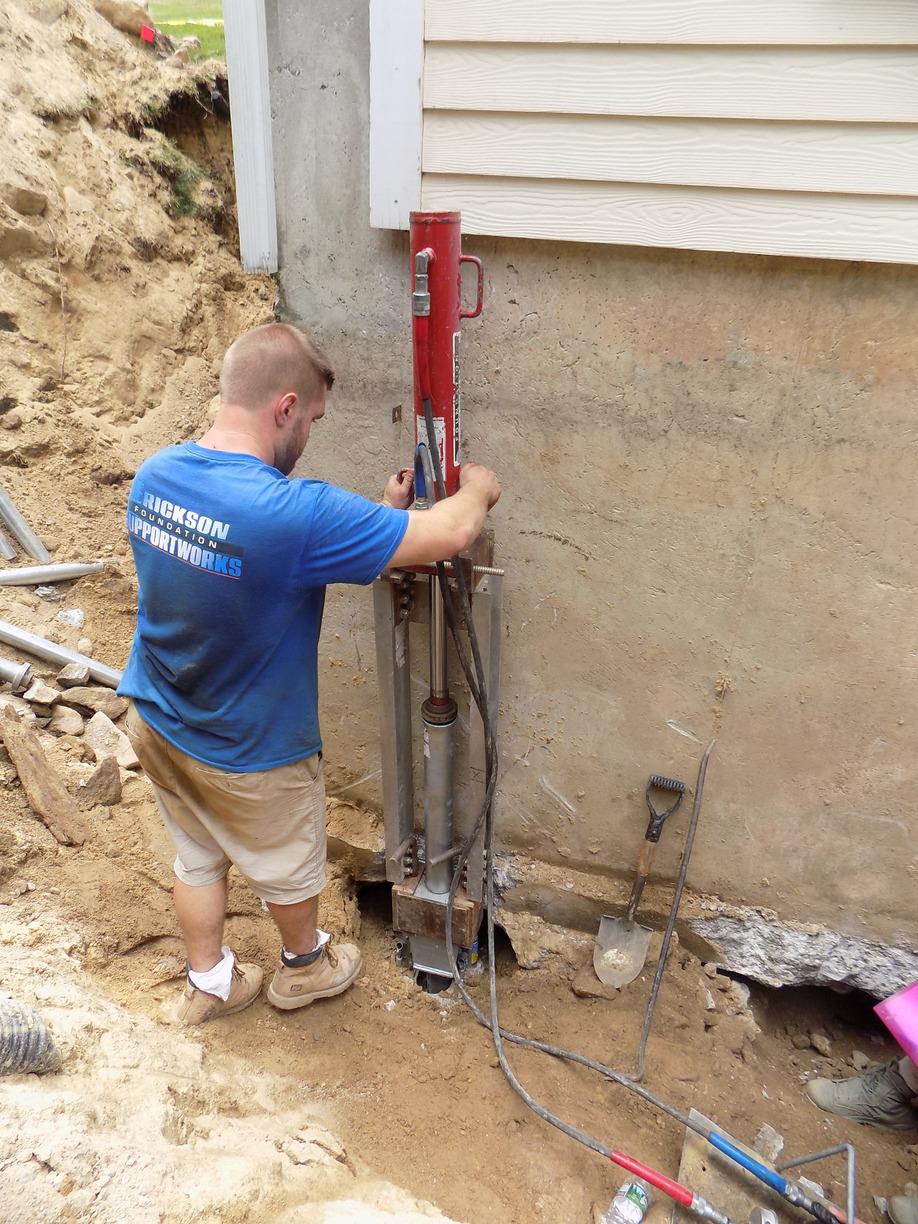 Foundation Repair - Push Piers Installed in Bedford, NH - Push Pier ...
