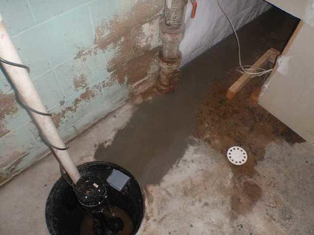 Draining the water off to the sump pump