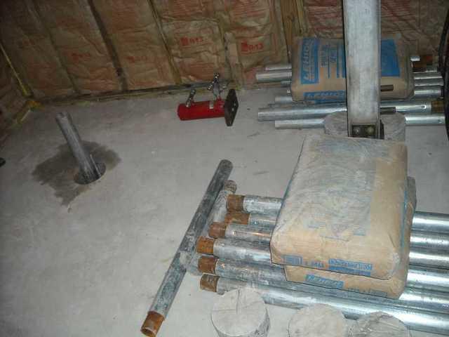 Stacking the products onsite before slab pier installation