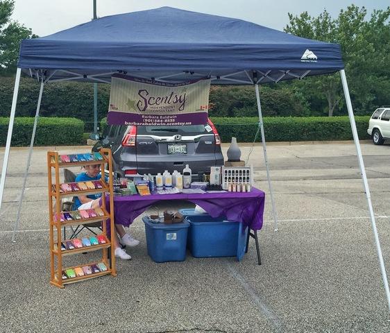 Barbara Baldwin with Scentsy on display