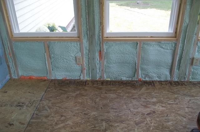 Spray Foam Installed Between Wall Studs