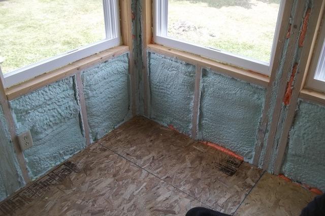 Spray Foam Installed Between Wall Studs