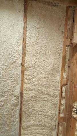 Spray foam on walls for air tight insulation.