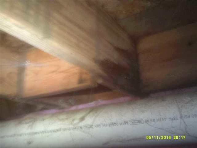 Wet Support Beam in Crawl Space