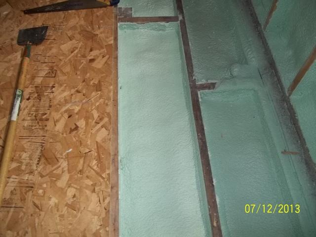 Spray Foam Installed Between Wall Studs