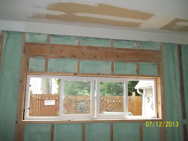 Spray Foam Installed Between Wall Studs