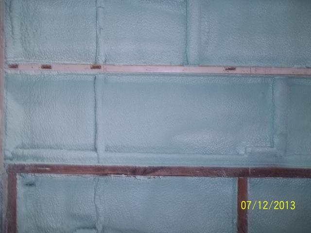 Spray Foam Installed Between Wall Studs