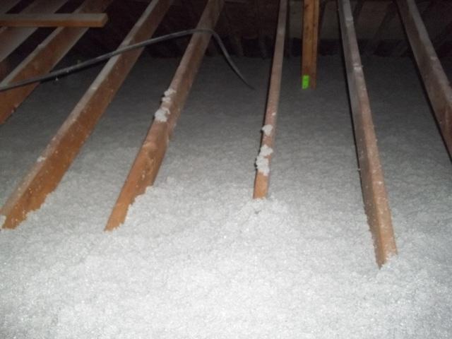 Attic Insulated With Blown Cellulose