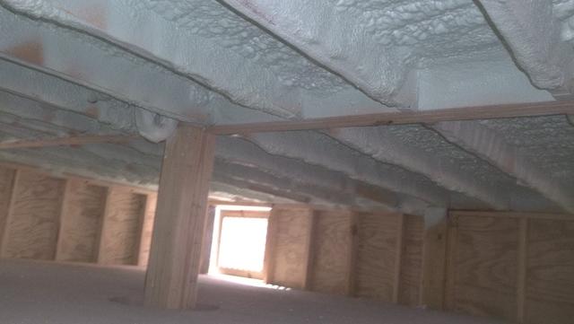 Spray Foam Installed In A Crawlspace