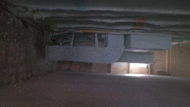 Spray Foam Installed In A Crawlspace