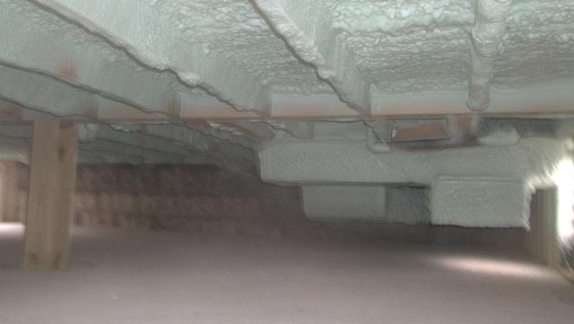 Spray Foam Installed In A Crawlspace