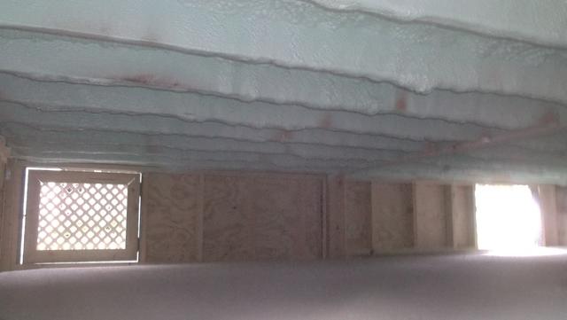 Spray Foam Installed In A Crawlspace