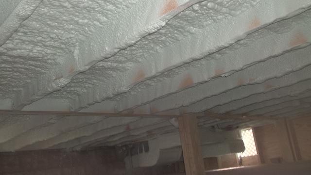 Spray Foam Installed In A Crawlspace