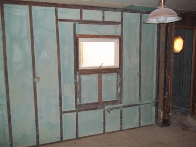 Spray Foam Installed Between Wall Studs