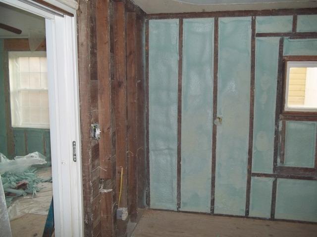 Spray Foam Installed Between Wall Studs