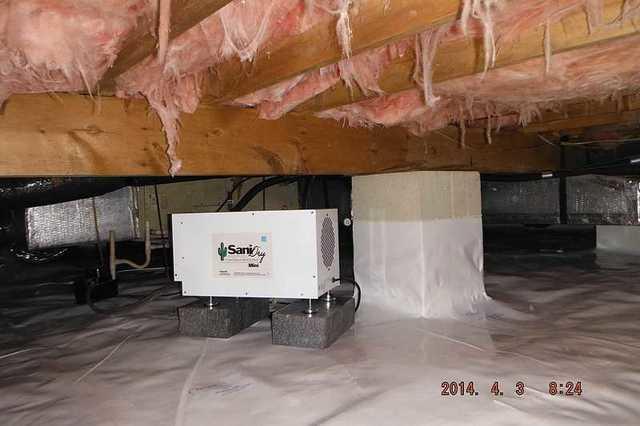 Dehumidifier Installed in the Crawl Space