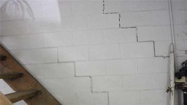 Multiple Stairstep Cracks in Wall