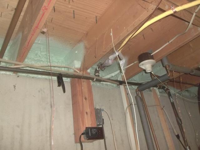 This Rim Joist is no longer leaky, greatly reducing loss of conditioned air from the home