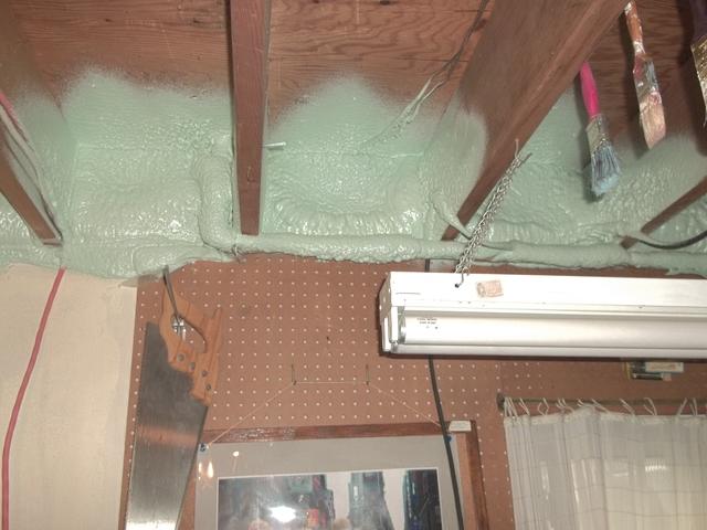 Rim Joist Air-Sealed With Spray Foam