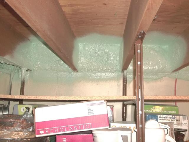 Rim Joist Air-Sealed With Spray Foam