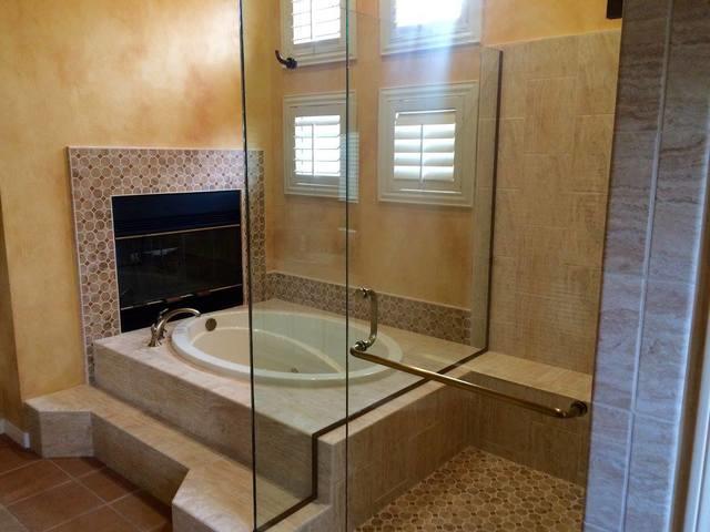 The beautiful, finished bathroom.