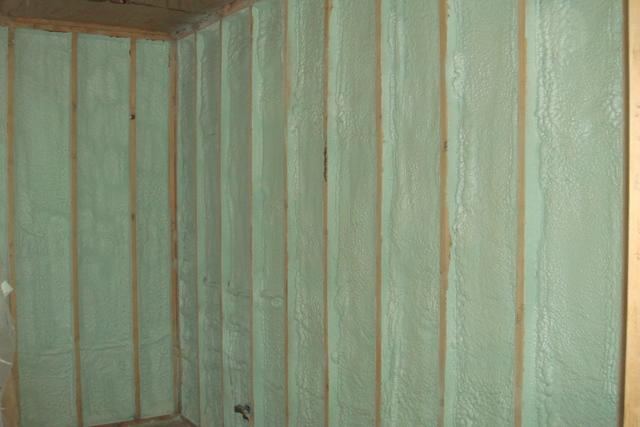 Spray Foam Installed Between Wall Studs