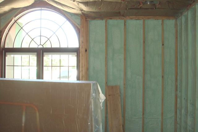 Spray Foam Installed Between Wall Studs
